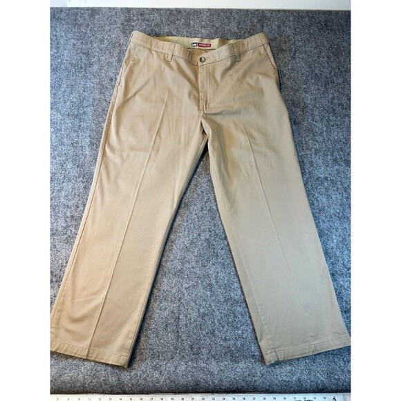 Lee Mens Slacks Size 36x29 XL Tan Custom Fit Dress Pants Office Casual Preppy - Picture 1 of 10